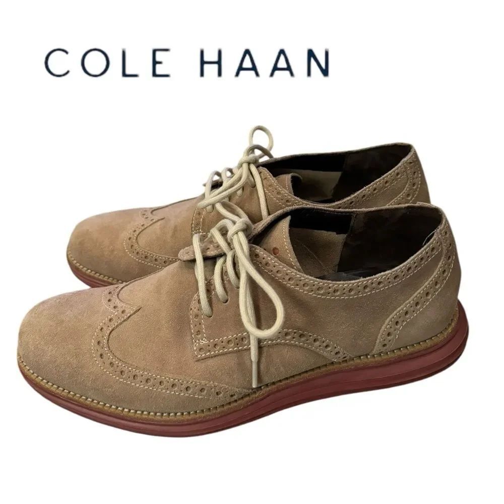 Cole Haan Men's Lunargrand Suede WIngtip Oxford Shoes 9.5